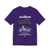 Harley Davidson Sportster Inspired Cruiser Motorcycle Blueprint Graphic Unisex Heavy Cotton Tee Premium Biker Streetwear T Shirt for Riders Enthusiasts Everyday Wear