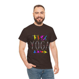 Unisex Yoga Graphic T Shirt Colorful Pose Typography Tee Spiritual Mindfulness Meditation Fitness Lifestyle Heavy Cotton Top for Men and Women