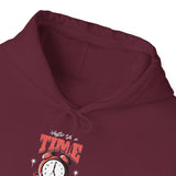 Waste Your Time Unisex Heavy Blend Hooded Sweatshirt Graphic Hoodie Black Motivational Hustle Money Clock Streetwear Bold Entrepreneur Mindset Fashion Outfit