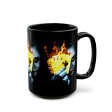 The Jocker Burning Aces Mug 11oz & 15oz Fiery Gothic Coffee Cup Bold Dark Art Design for Risk Takers, Gamers, and Fearless Morning Energy Lovers