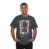 Love Fake Friendship Rose Graphic Unisex Heavy Cotton Tee Bold Statement Streetwear T Shirt Empowering Artistic Floral Design for Self Expression Perfect Gift for Friends Birthdays Parties Casual Wear