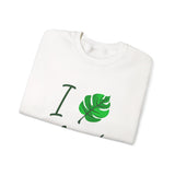 I Love Plants Crewneck Sweatshirt Unisex Heavy Blend Botanical Leaf Eco Friendly Gardening Nature Lover Sustainable Green Living Gift Pullover