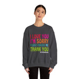 Unisex Ho’oponopono Crewneck Sweatshirt Heavy Blend Pullover Healing Affirmation Spiritual Gratitude Mindfulness Positive Energy Apparel