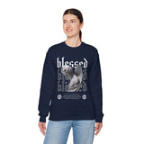 Blessed Angel Statue Graphic Unisex Heavy Blend Crewneck Sweatshirt Gothic Streetwear Aesthetic Spiritual Bold Artistic Pullover