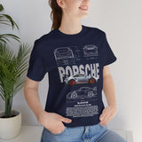Porsche 911 GT3 RS Technical Blueprint Inspired Illustrated Racing Car Graphic T Shirt High Performance Motorsport Engineering Streetwear Unisex Heavy Cotton Tee Gift For Car Enthusiasts