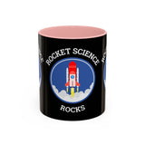 Rocket Science Rocks Accent Coffee Mug 11oz 15oz Space Lover Science Gift Black White Two Tone Ceramic Cup