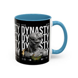 Dynasty Accent Coffee Mug 11oz 15oz Black Ceramic Mug with Roman Statue Bust and Butterfly Artwork for History Lovers and Modern Art Fans