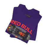 Formula One Style Open Wheel Racing Car Overhead Graphic Unisex Tee Motorsport Performance Streetwear Inspired By Red Bull Racing Colors High Speed Track Culture Design For Racing Fans