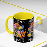 Blooms Person Accent Coffee Mug 11oz 15oz Abstract Floral Head Artistic Colorful Modern Creative Design Black White Ceramic Tea Cup Streetwear Inspired Artistic Fashion Drinkware