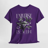 Universe Is Wide Graphic Unisex Heavy Cotton Tee Cosmic Galaxy Butterfly Space Streetwear T Shirt