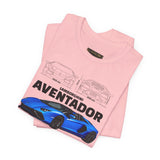 Blue Hypercar Blueprint Unisex Heavy Cotton Tee High Performance Streetwear Design for Car Enthusiasts Racers and Speed Lovers