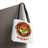Kathakali Tote Bag Kerala Traditional Dance Art Canvas Bag Indian Culture Onam Festival Malayalam Heritage Ethnic Graphic Reusable Shopping Bag