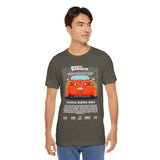 Legendary Orange Street Machine Rear View Unisex Heavy Cotton Tee Powerful JDM Inspired Car Art Graphic Shirt for Collectors and Gearheads