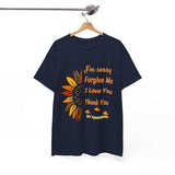 Ho’oponopono Sunflower Unisex T Shirt Healing Affirmation Tee Spiritual Gratitude Mindfulness Inspired Positive Energy Heavy Cotton Graphic Top