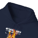 Currency Blaze Burning Money Graphic Unisex Heavy Blend Hooded Sweatshirt Bold Streetwear Flame Cash Statement Gothic Urban Hoodie