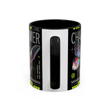 The Charmer Butterfly Accent Coffee Mug 11oz 15oz Black Two Tone Ceramic Cup Aesthetic Iridescent Butterfly Design Gift for Coffee Lovers