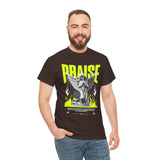Praise Angel Statue Graphic Unisex Heavy Cotton Tee Spiritual Gothic Streetwear T-Shirt
