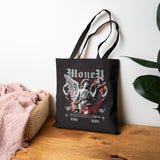 Money Bright Cotton Canvas Tote Bag Angel Statue Graphic Gothic Streetwear Red Neon Aesthetic Artistic Ambition Reusable Eco Bag