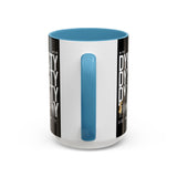 Dynasty Accent Coffee Mug 11oz 15oz Black Ceramic Mug with Roman Statue Bust and Butterfly Artwork for History Lovers and Modern Art Fans