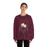 Landscape Unisex Heavy Blend Crewneck Sweatshirt Graphic Pullover Black Nature Inspired Abstract Mountain Outdoor Adventure Modern Streetwear Artistic Creative Fashion Outfit