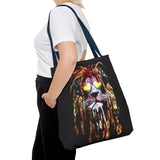 Rasta Lion Eco Tote Bag Vibrant Reggae Inspired Artistic Lion with Headphones Jamaican Island Style Bold Art Print Durable Cotton Canvas Bag for Music Lovers Travel or Daily Use by KLASSORO