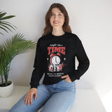 Waste Your Time Unisex Heavy Blend Crewneck Sweatshirt Graphic Pullover Black Motivational Hustle Money Clock Streetwear Bold Entrepreneur Mindset Fashion Outfit