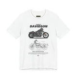Harley Davidson Sportster Inspired Cruiser Motorcycle Blueprint Graphic Unisex Heavy Cotton Tee Premium Biker Streetwear T Shirt for Riders Enthusiasts Everyday Wear