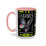 The Charmer Butterfly Accent Coffee Mug 11oz 15oz Black Two Tone Ceramic Cup Aesthetic Iridescent Butterfly Design Gift for Coffee Lovers