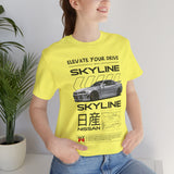 Japanese Performance Coupe Skyline Inspired Unisex Streetwear Tee High Speed Racing Car Graphic Shirt JDM Culture Drift Style Automotive Art Design For Car Lovers Urban Fashion