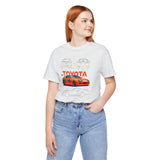Legendary Orange Street Racer Blueprint Tee Unisex Heavy Cotton Retro Tuner Car Art Graphic Shirt for Enthusiasts