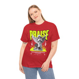 Praise Angel Statue Graphic Unisex Heavy Cotton Tee Spiritual Gothic Streetwear T-Shirt