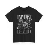 Universe Is Wide Graphic Unisex Heavy Cotton Tee Cosmic Galaxy Butterfly Space Streetwear T Shirt