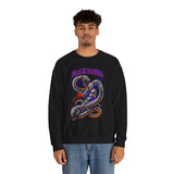 Mamba Unisex Heavy Blend Crewneck Sweatshirt Bold Serpent Power Graphic Streetwear Design Symbol of Focus Resilience and Inner Strength Premium Artistic Fleece Fashion