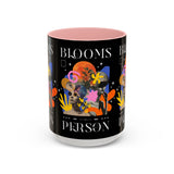 Blooms Person Accent Coffee Mug 11oz 15oz Abstract Floral Head Artistic Colorful Modern Creative Design Black White Ceramic Tea Cup Streetwear Inspired Artistic Fashion Drinkware