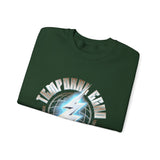 Temporal Echo Lightning Globe Graphic Unisex Heavy Blend Crewneck Sweatshirt Futuristic Sci-Fi Streetwear Pullover