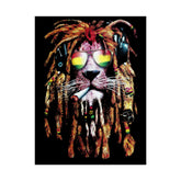 Rasta Lion Wall Art Poster Vibrant Reggae Inspired Lion with Headphones Jamaican Island Vibes Music Art Print Colorful Wall Décor for Living Room Studio or Chill Zone by KLASSORO