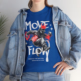 Move With Flow Breakdance Graphic Unisex Heavy Cotton Tee Hip Hop Streetwear Dance Rhythm Urban Style T Shirt