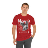 Blessed Angel Statue Graphic Unisex Jersey Short Sleeve Tee Gothic Streetwear Aesthetic Spiritual Bold Artistic Fashion T Shirt