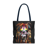 Rasta Lion Eco Tote Bag Vibrant Reggae Inspired Artistic Lion with Headphones Jamaican Island Style Bold Art Print Durable Cotton Canvas Bag for Music Lovers Travel or Daily Use by KLASSORO