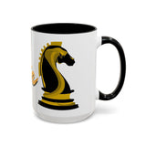 Tate Knight Logo Accent Coffee Mug 11oz 15oz Gold Foil Chess Horse Design Motivational Hustler Ceramic Cup Bold Luxury Inspired Streetwear Gift Drinkware