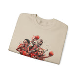 Legends On Court Unisex Heavy Blend Crewneck Sweatshirt Basketball Streetwear Athletic Graphic Pullover Bold Sports Design Perfect Gift For Gym Lovers Urban Fashion Festivals And Basketball Fans