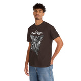 Fly High Angel Design Unisex Heavy Cotton Tee Streetwear Graphic T Shirt Spiritual Guardian Winged Warrior Style