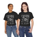 Universe Is Wide Graphic Unisex Heavy Cotton Tee Cosmic Galaxy Butterfly Space Streetwear T Shirt
