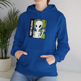 Not Alone Alien Unisex Hoodie UFO Graphic Pullover Sweatshirt Cartoon Extraterrestrial Sci Fi Space Themed Conspiracy Inspired Paranormal Streetwear
