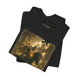 Medieval Knight On Horseback Fantasy Art Unisex Heavy Cotton Tee Epic Warrior Adventure Graphic Shirt Heroic Battle Scene Streetwear Bold Artistic Design