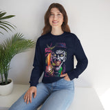 Jocker Sinister Grin Unisex Sweatshirt Heavy Blend Gothic Streetwear Dark Psychological Art Design Bold Horror Fashion Statement Cozy Wear For Fearless Creative Souls