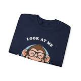 Smiling Monkey Cartoon Good Luck Unisex Sweatshirt Funny Cute Graphic Pullover Positive Vibes Humor Design Cozy Warm Casual Wear Gift For Friends Family