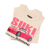 Pink Custom Roadster Blueprint Art Unisex Heavy Cotton Tee Retro Tuner Inspired Streetwear Graphic Shirt for Car Lovers and Daily Casual Wear