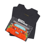 Legendary Orange Street Machine Rear View Unisex Heavy Cotton Tee Powerful JDM Inspired Car Art Graphic Shirt for Collectors and Gearheads
