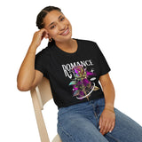 Romance Rose Graphic Unisex Softstyle T Shirt Black Tee Aesthetic Gothic Love Inspired Streetwear Fashion Bold Artistic Outfit